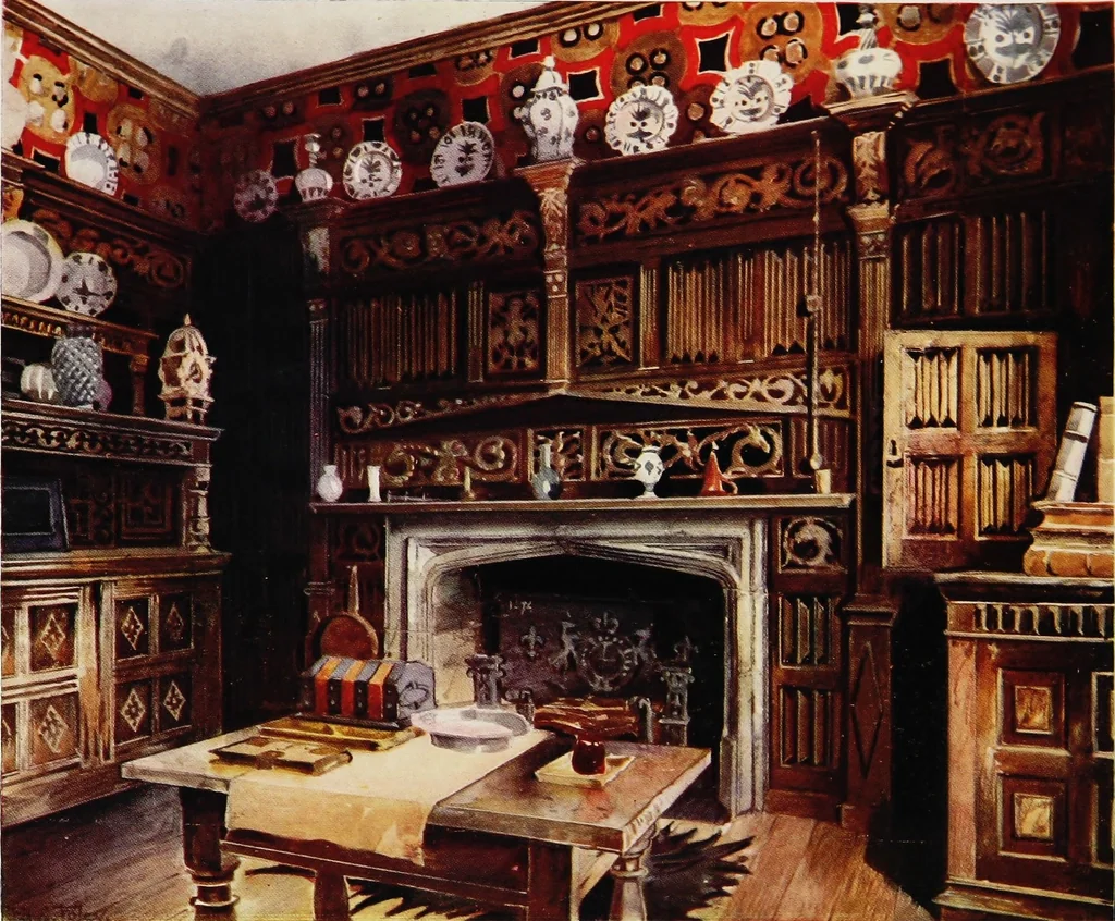 An illustration from The book of decorative furniture, its form, colour, & history, 1911, leaf 110