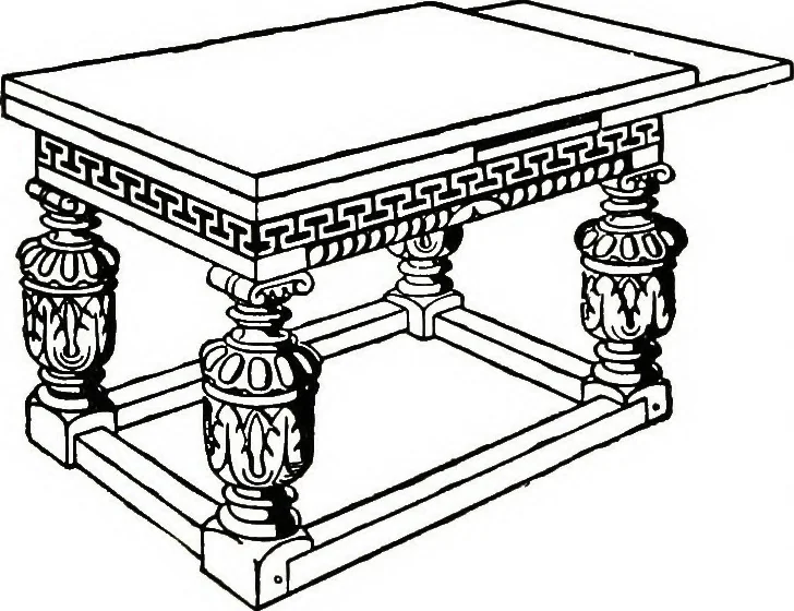 An illustration from The book of decorative furniture, its form, colour, & history, 1911, leaf 147