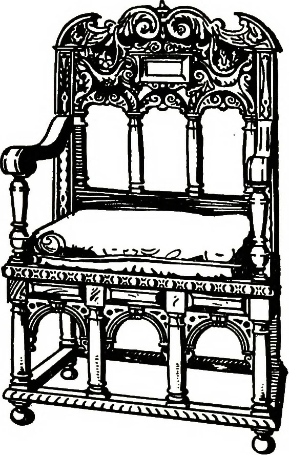 An illustration from The book of decorative furniture, its form, colour, & history, 1911, leaf 176