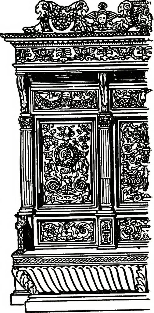 An illustration from The book of decorative furniture, its form, colour, & history, 1911, leaf 178