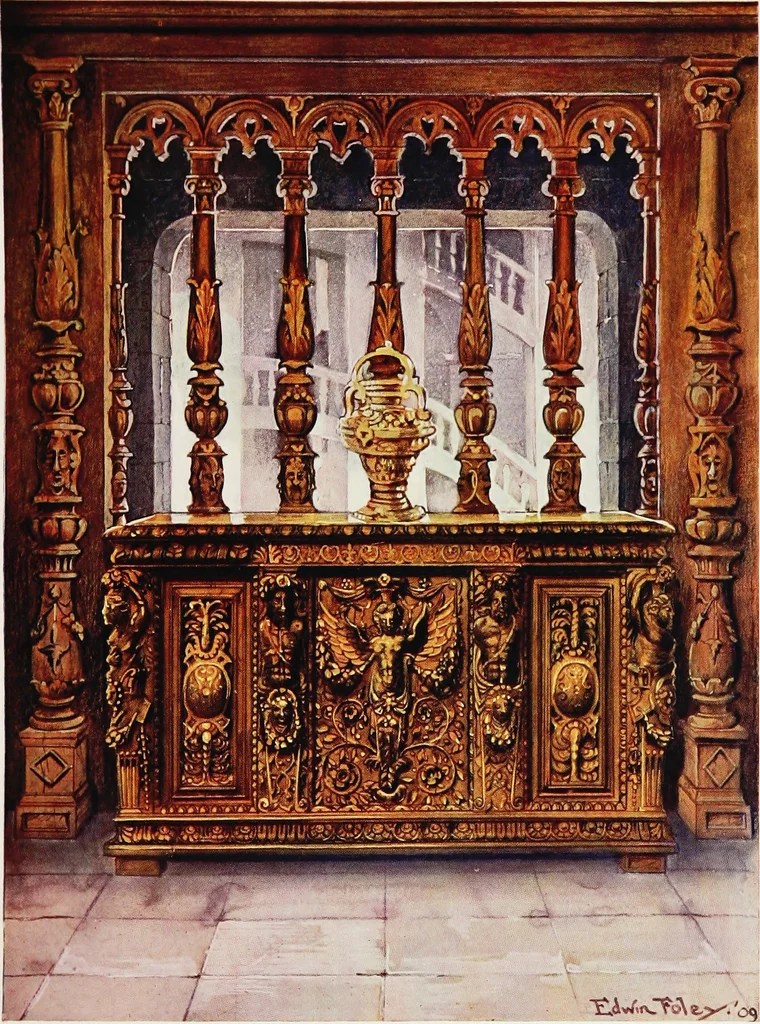 An illustration from The book of decorative furniture, its form, colour, & history, 1911, leaf 190