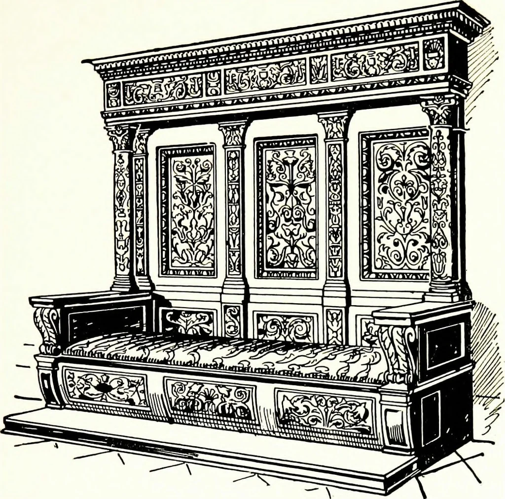 An illustration from The book of decorative furniture, its form, colour, & history, 1911, leaf 194