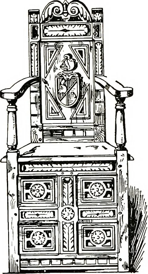 An illustration from The book of decorative furniture, its form, colour, & history, 1911, leaf 197
