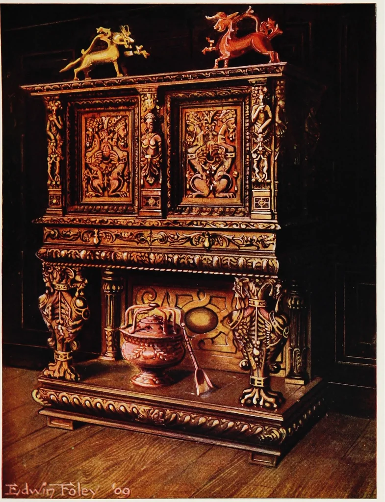 An illustration from The book of decorative furniture, its form, colour, & history, 1911, leaf 204