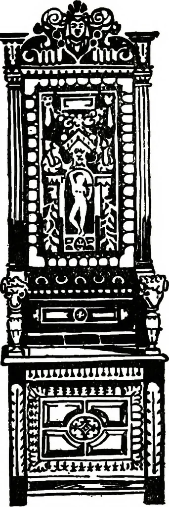 An illustration from The book of decorative furniture, its form, colour, & history, 1911, leaf 206