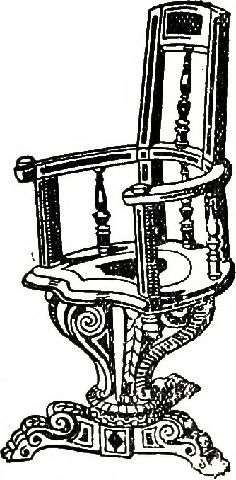 An illustration from The book of decorative furniture, its form, colour, & history, 1911, leaf 208