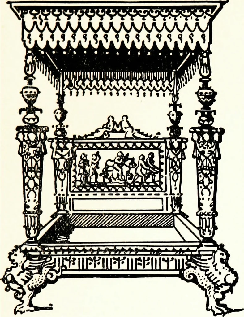 An illustration from The book of decorative furniture, its form, colour, & history, 1911, leaf 210