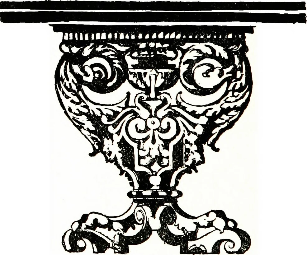 An illustration from The book of decorative furniture, its form, colour, & history, 1911, leaf 217