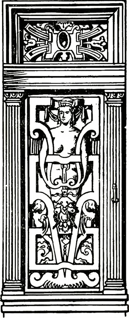 An illustration from The book of decorative furniture, its form, colour, & history, 1911, leaf 218