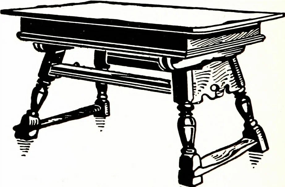 An illustration from The book of decorative furniture, its form, colour, & history, 1911, leaf 239