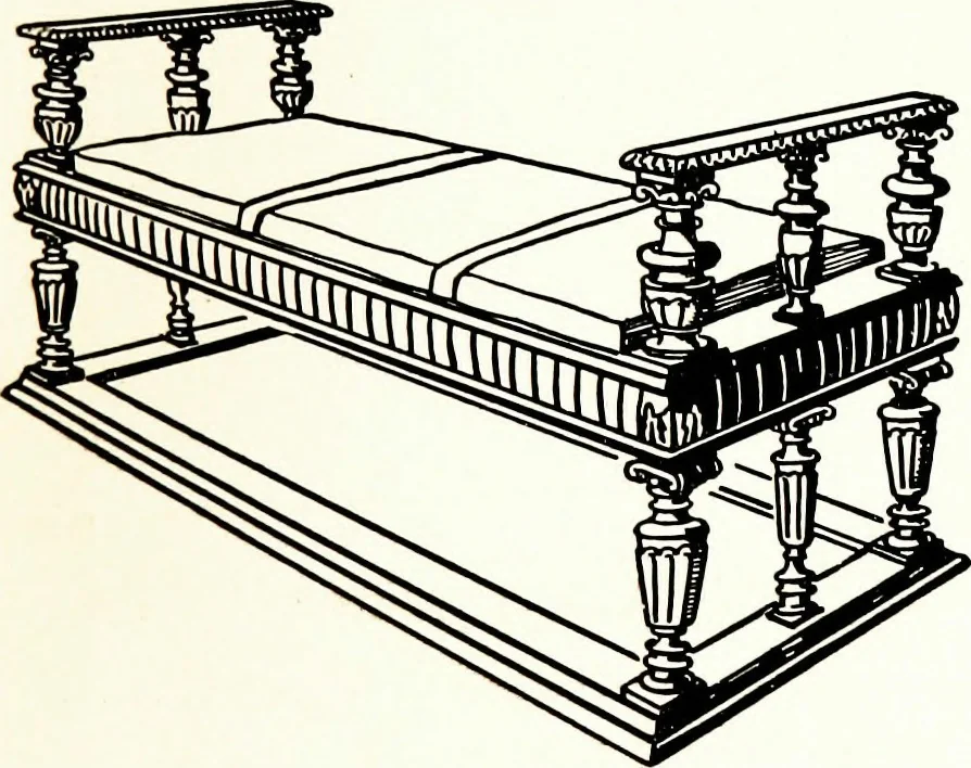 An illustration from The book of decorative furniture, its form, colour, & history, 1911, leaf 240
