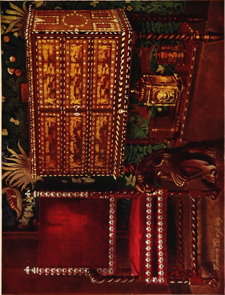 An illustration from The book of decorative furniture, its form, colour, & history, 1911, leaf 252
