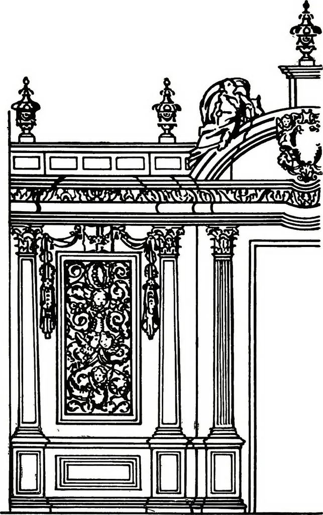 An illustration from The book of decorative furniture, its form, colour, & history, 1911, leaf 281