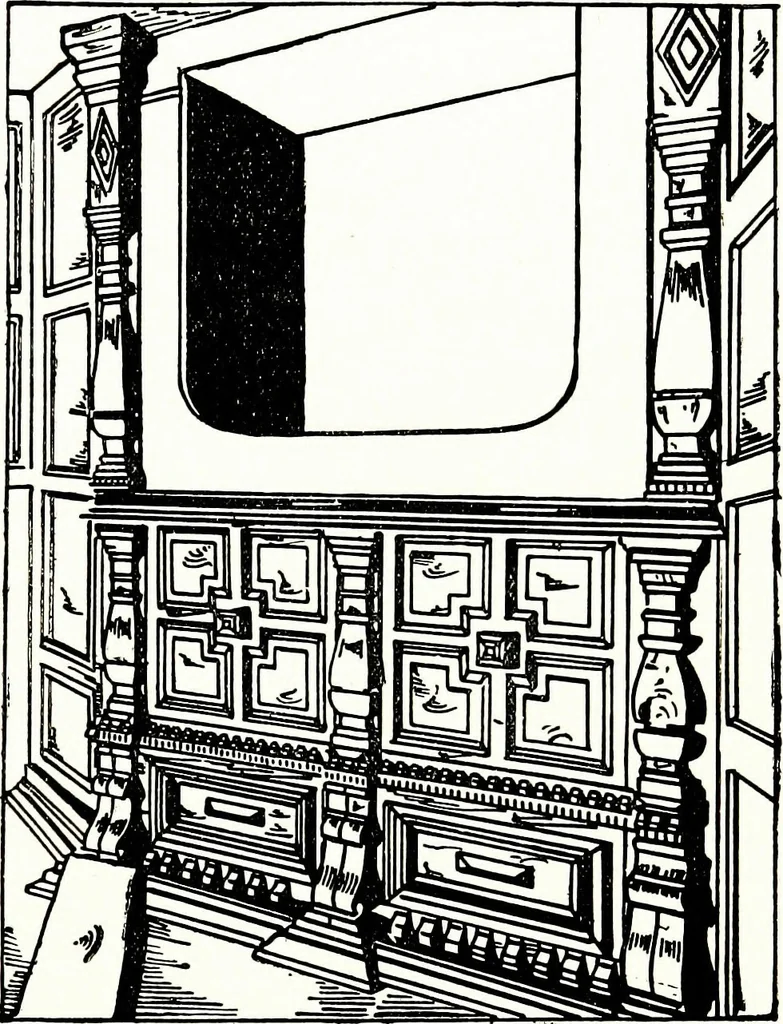 An illustration from The book of decorative furniture, its form, colour, & history, 1911, leaf 298