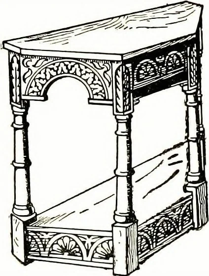 An illustration from The book of decorative furniture, its form, colour, & history, 1911, leaf 304