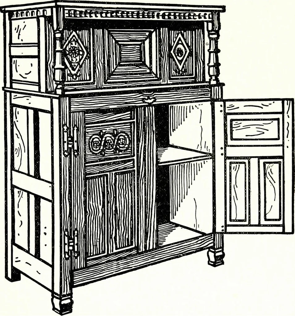 An illustration from The book of decorative furniture, its form, colour, & history, 1911, leaf 307