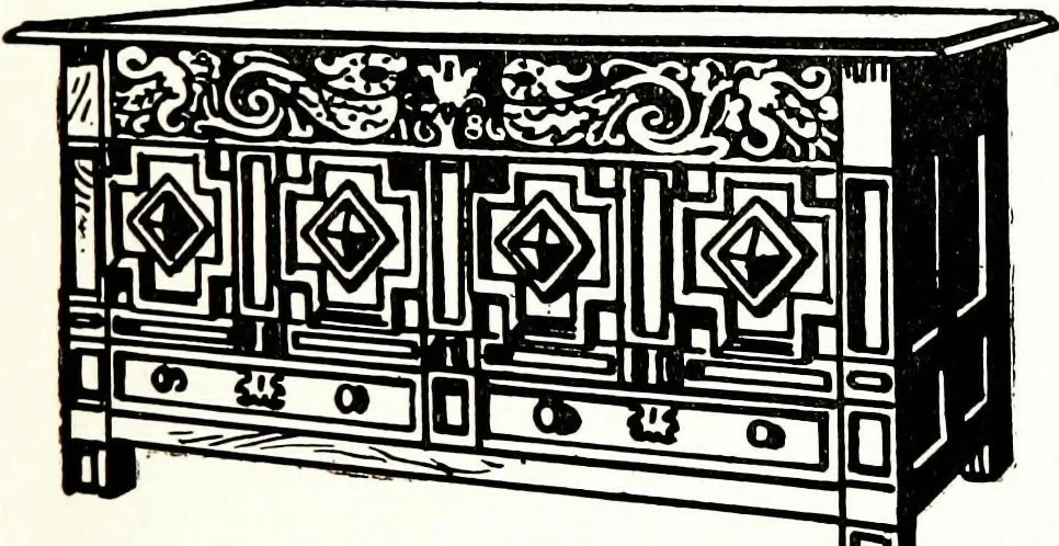 An illustration from The book of decorative furniture, its form, colour, & history, 1911, leaf 309