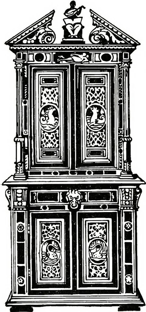 An illustration from The book of decorative furniture, its form, colour, & history, 1911, leaf 326