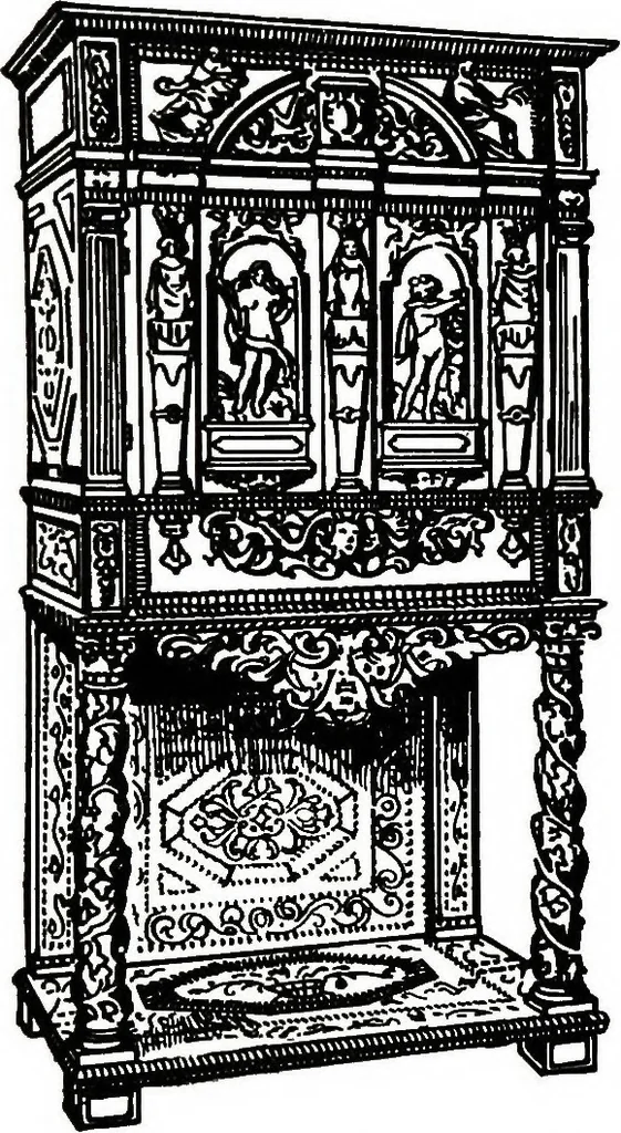 An illustration from The book of decorative furniture, its form, colour, & history, 1911, leaf 327
