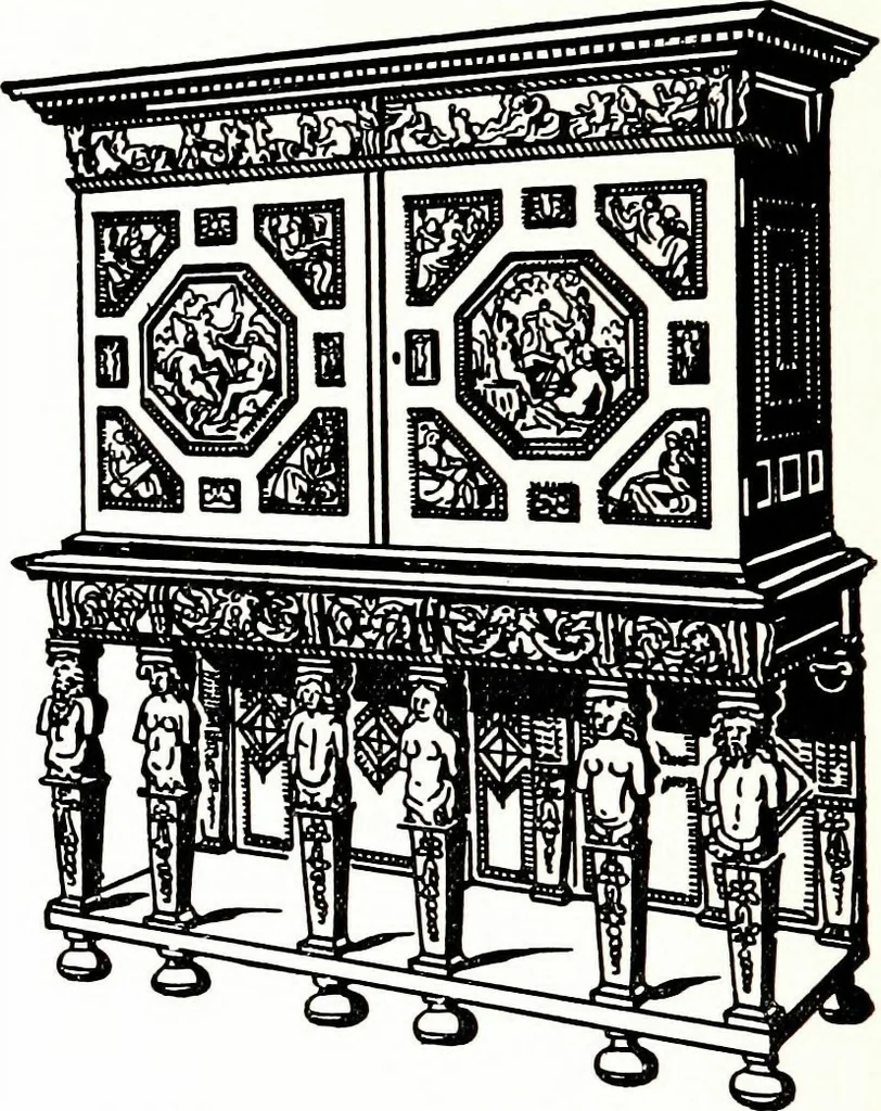An illustration from The book of decorative furniture, its form, colour, & history, 1911, leaf 328