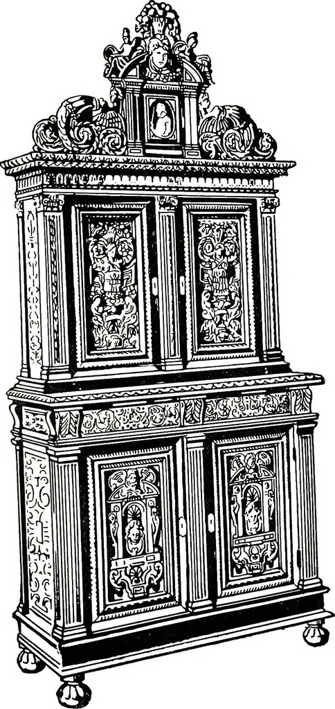 An illustration from The book of decorative furniture, its form, colour, & history, 1911, leaf 333