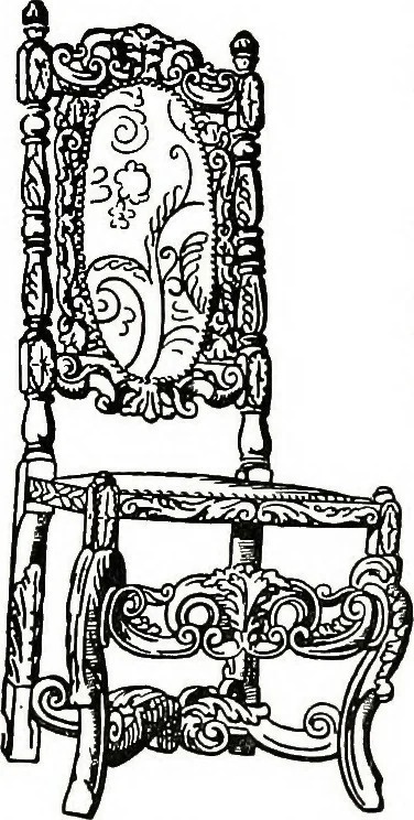 An illustration from The book of decorative furniture, its form, colour, & history, 1911, leaf 334