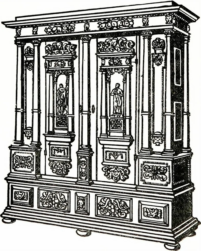 An illustration from The book of decorative furniture, its form, colour, & history, 1911, leaf 336