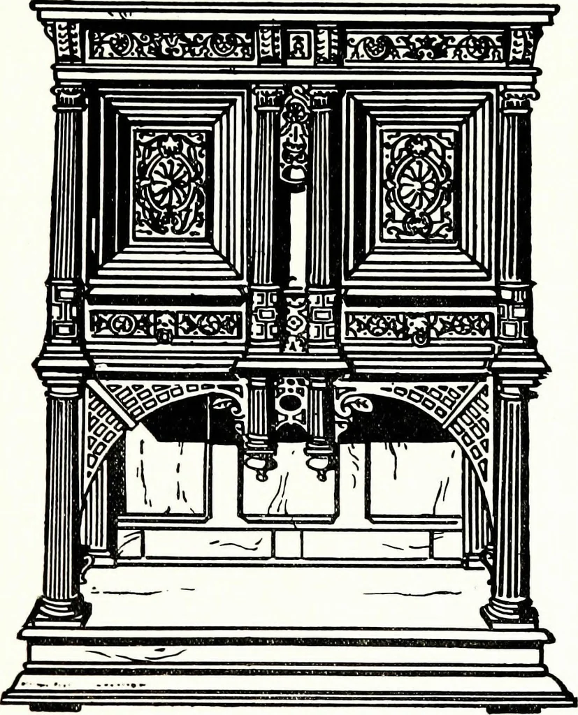 An illustration from The book of decorative furniture, its form, colour, & history, 1911, leaf 337