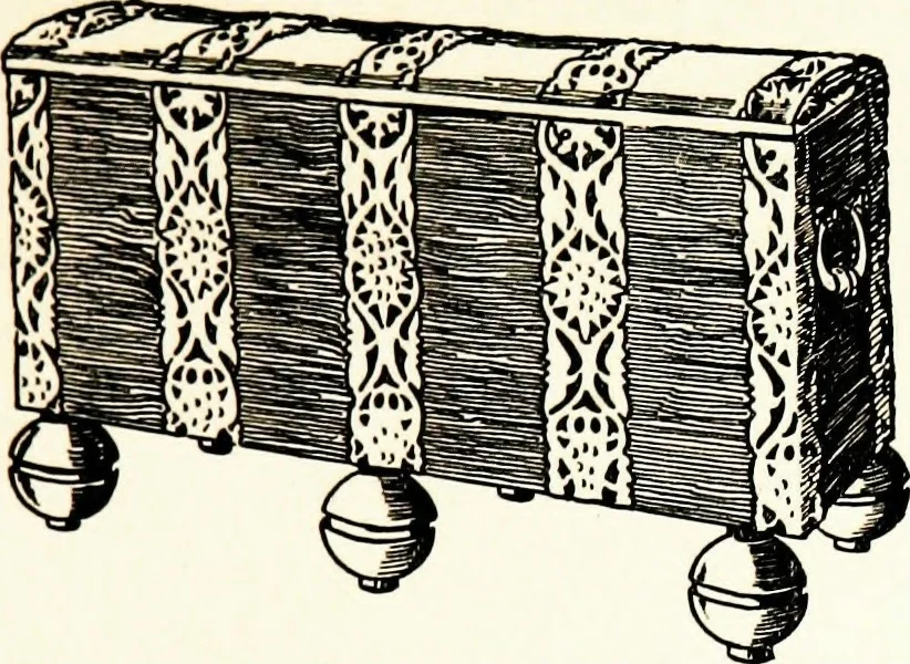 An illustration from The book of decorative furniture, its form, colour, & history, 1911, leaf 355