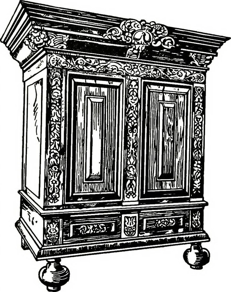 An illustration from The book of decorative furniture, its form, colour, & history, 1911, leaf 355
