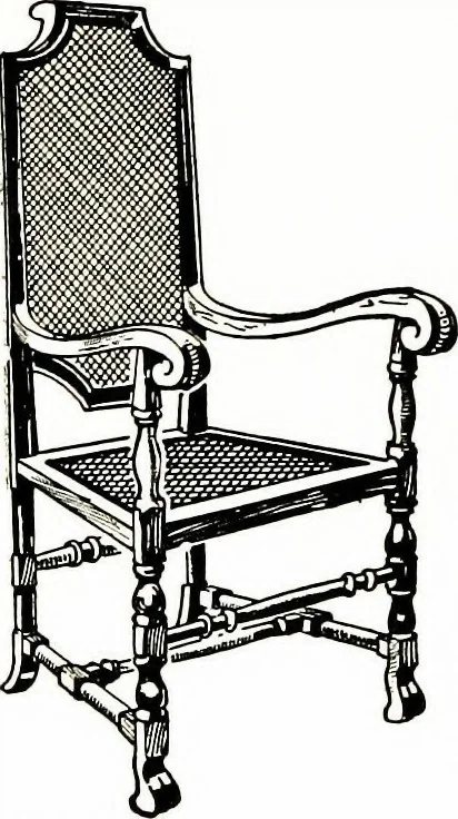 An illustration from The book of decorative furniture, its form, colour, & history, 1911, leaf 366