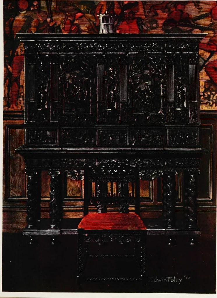An illustration from The book of decorative furniture, its form, colour, & history, 1911, leaf 371