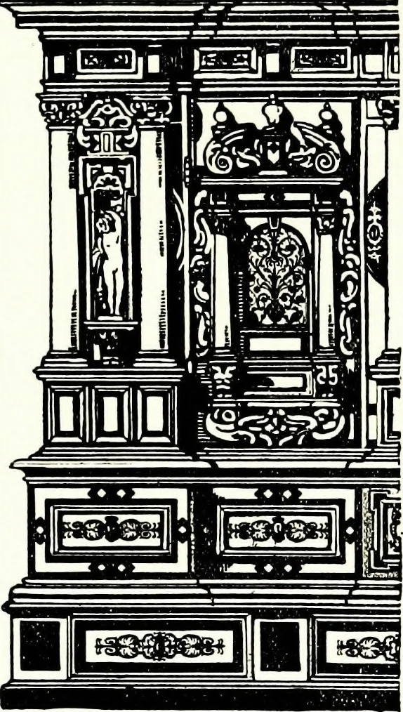An illustration from The book of decorative furniture, its form, colour, & history, 1911, leaf 373