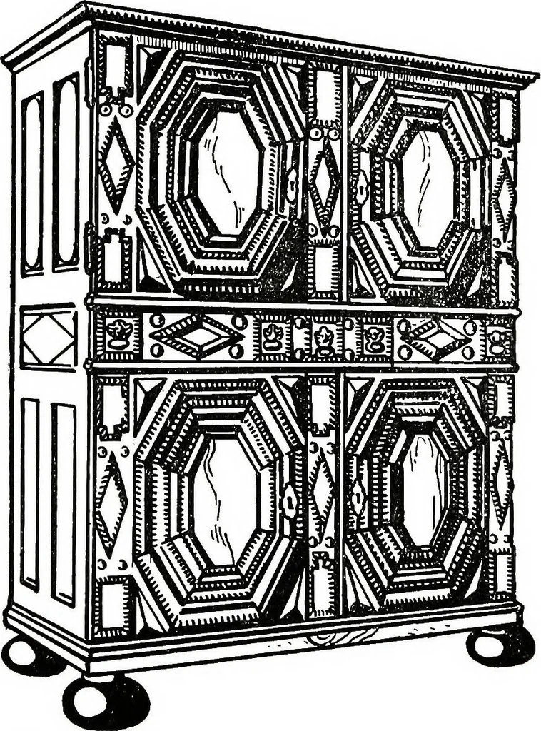 An illustration from The book of decorative furniture, its form, colour, & history, 1911, leaf 374