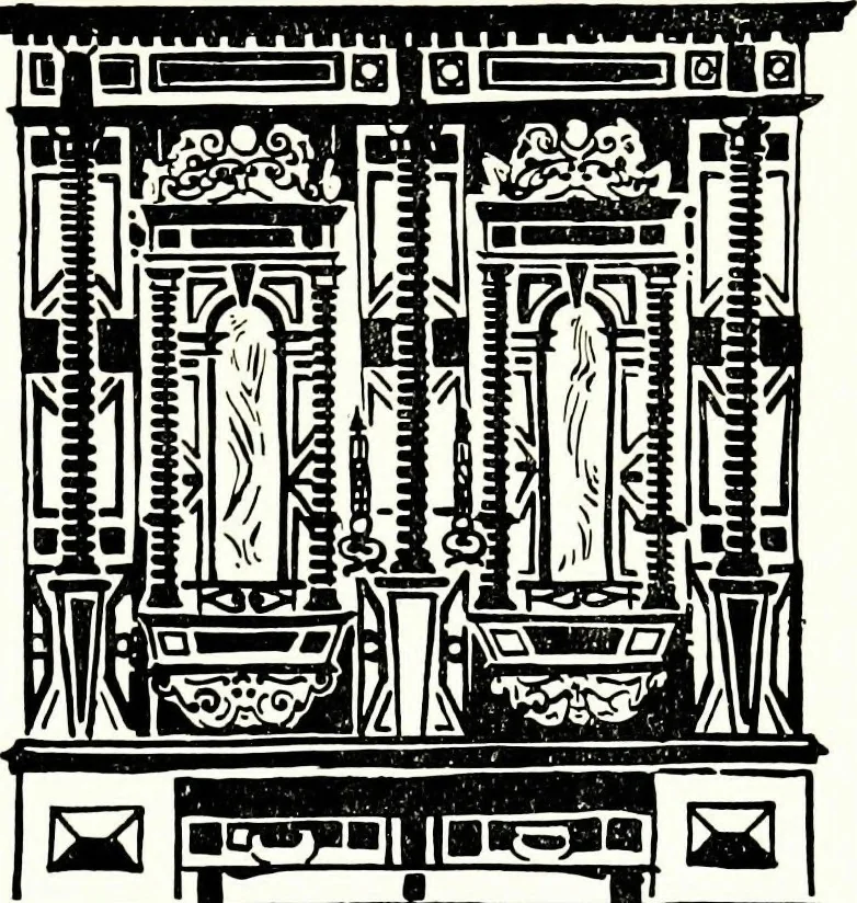 An illustration from The book of decorative furniture, its form, colour, & history, 1911, leaf 375