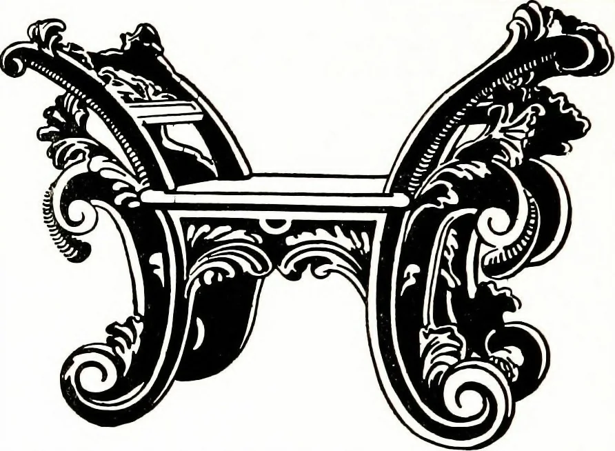 An illustration from The book of decorative furniture, its form, colour, & history, 1911, leaf 390