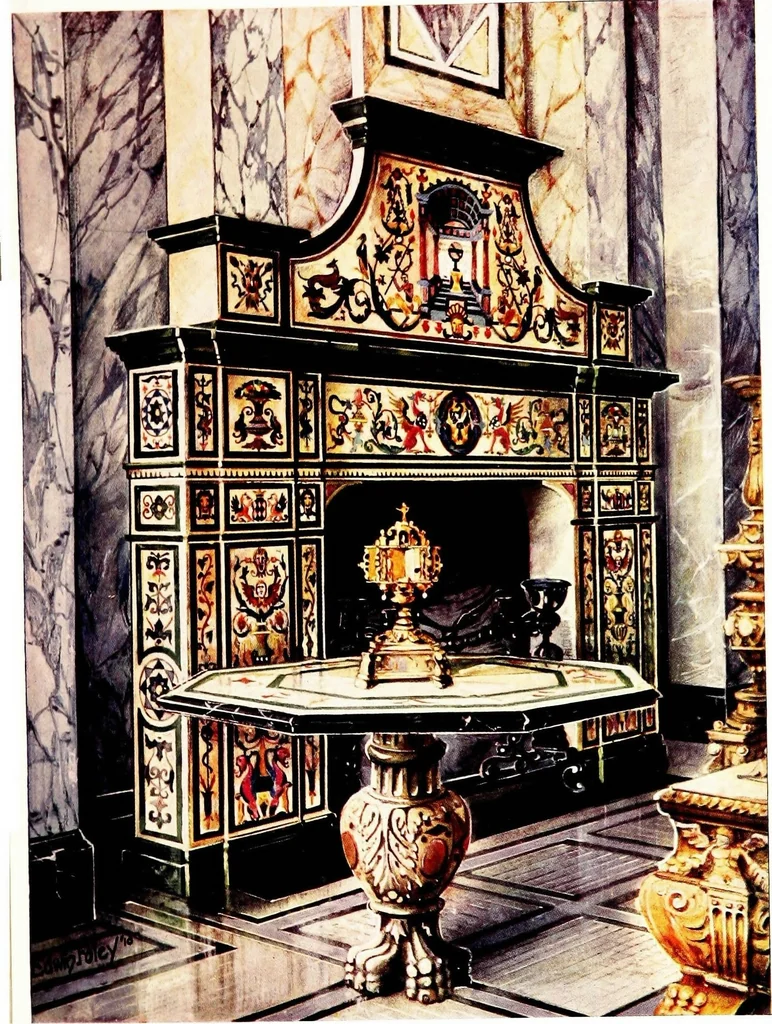 An illustration from The book of decorative furniture, its form, colour, & history, 1911, leaf 393