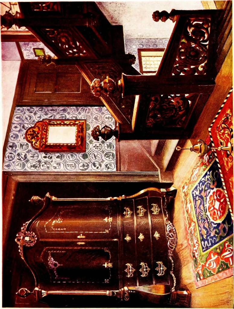 An illustration from The book of decorative furniture, its form, colour, & history, 1911, leaf 405