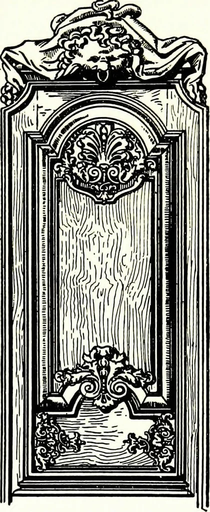 An illustration from The book of decorative furniture, its form, colour, & history, 1911, leaf 417