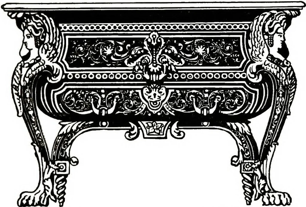 An illustration from The book of decorative furniture, its form, colour, & history, 1911, leaf 429