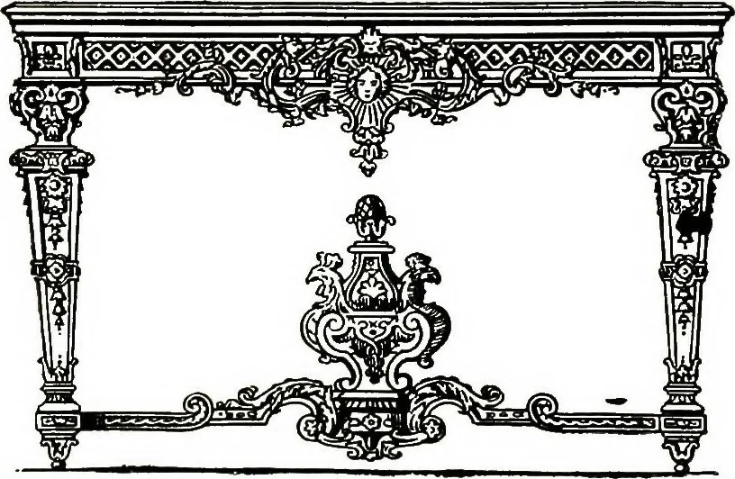 An illustration from The book of decorative furniture, its form, colour, & history, 1911, leaf 435