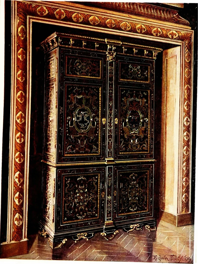An illustration from The book of decorative furniture, its form, colour, & history, 1911, leaf 439