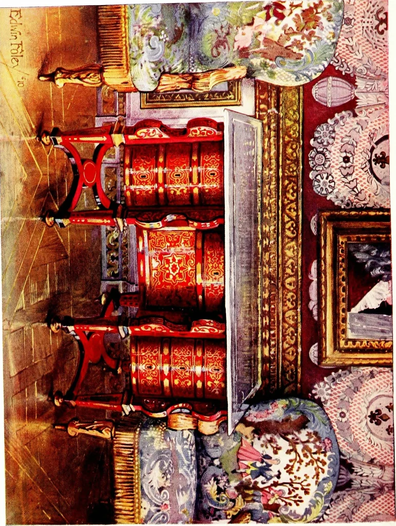 An illustration from The book of decorative furniture, its form, colour, & history, 1911, leaf 455