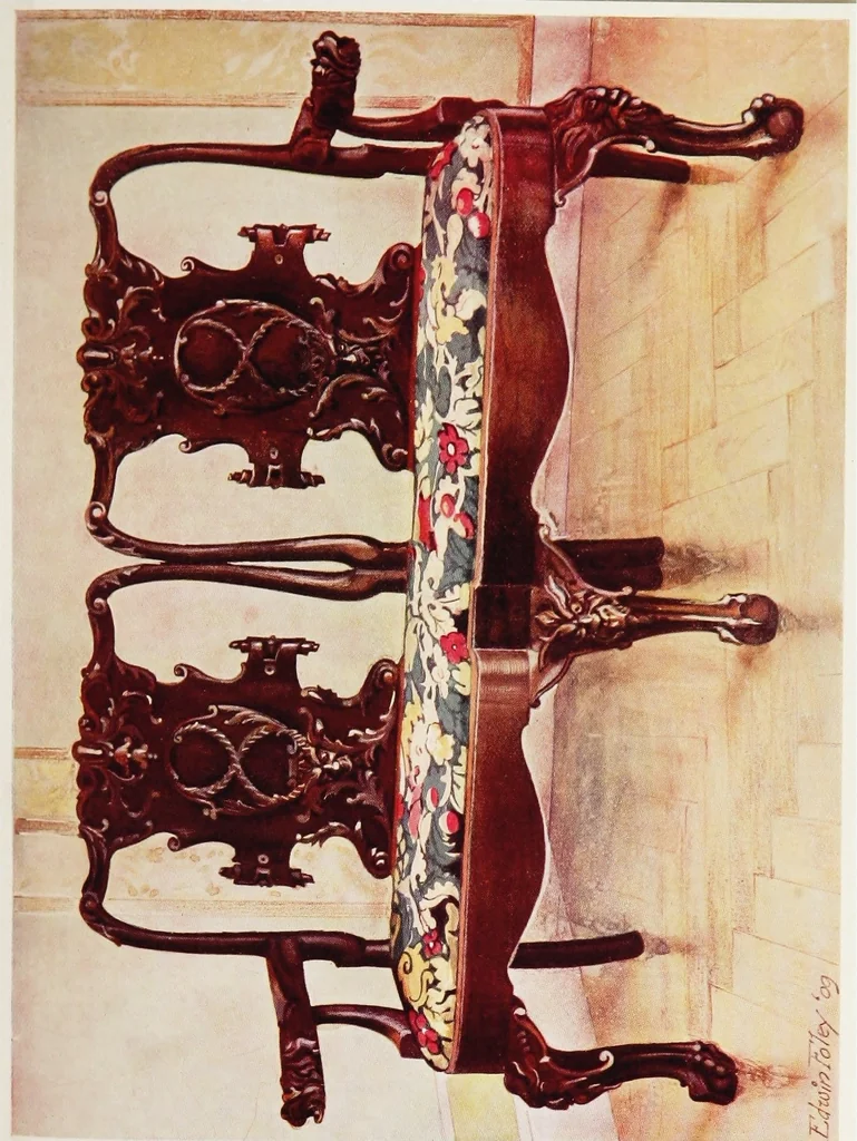 An illustration from The book of decorative furniture, its form, colour, & history, 1911, leaf 483