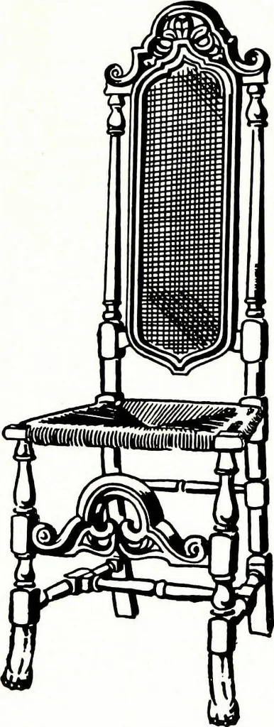 An illustration from The book of decorative furniture, its form, colour, & history, 1911, leaf 496