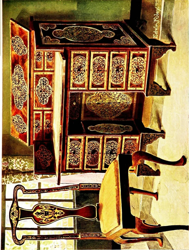 An illustration from The book of decorative furniture, its form, colour, & history, 1911, leaf 515