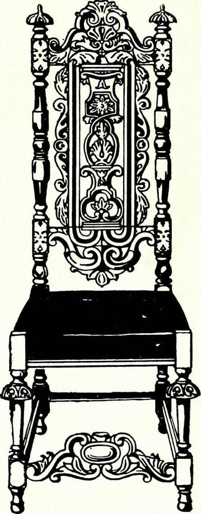 An illustration from The book of decorative furniture, its form, colour, & history, 1911, leaf 529