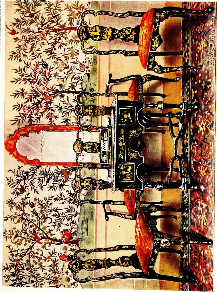An illustration from The book of decorative furniture, its form, colour, & history, 1911, leaf 533