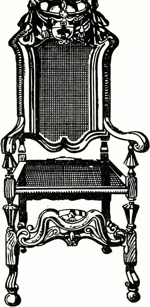 An illustration from The book of decorative furniture, its form, colour, & history, 1911, leaf 538