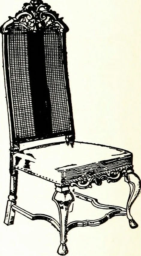 An illustration from The book of decorative furniture, its form, colour, & history, 1911, leaf 538
